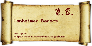 Manheimer Baracs névjegykártya